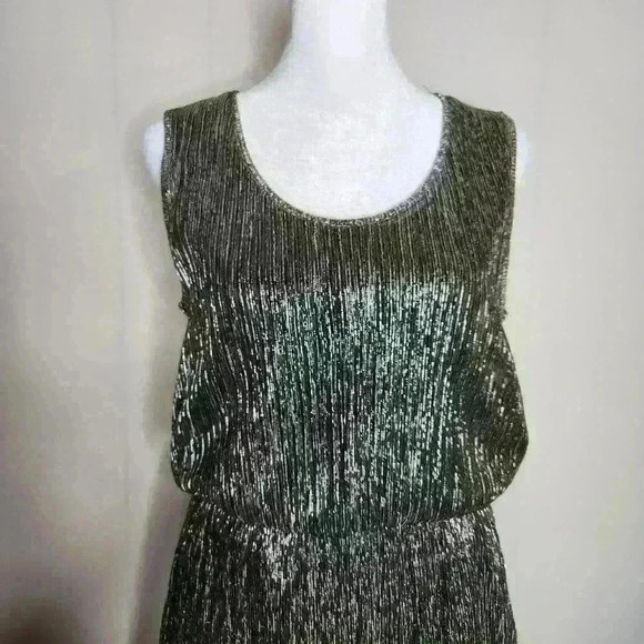 Rock & Republic women's metallic sleeveless knee length dress size small - Picture 6 of 10